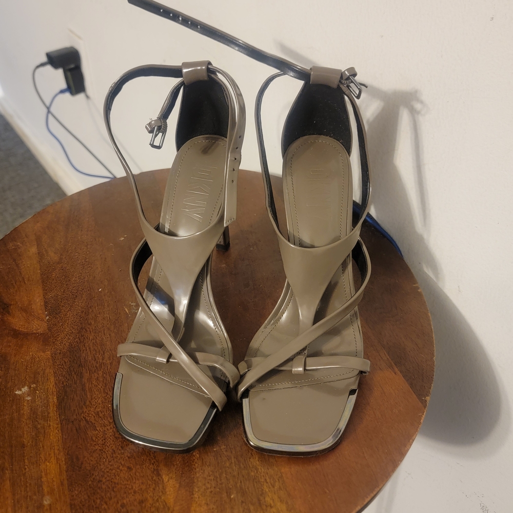 DKNY Taupe Strappy Heels